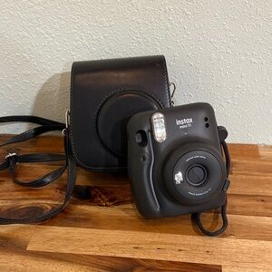 Instax Mini 11 Charcoal Instant Camera with Black Case - LIKE NEW!